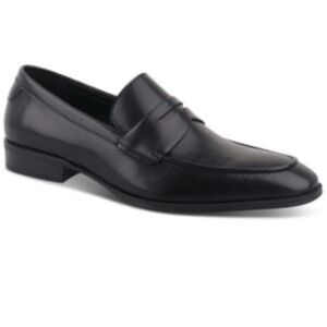 Alfani Black Faux Leather Men Penny Loafers